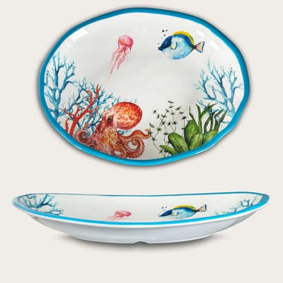 Arca ABISSI - Ovaal Melamine Bord 28x23xH5cm – licht in gewicht – makkelijk stapelbaar – voor binnen en buiten
