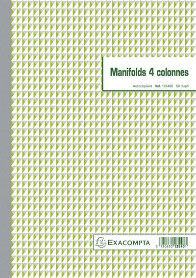 Exacompta 5x Doorschrijfpapier 4 kolommen 29,7x21cm 50 zelfkopiërend papier dupli - - 13540E