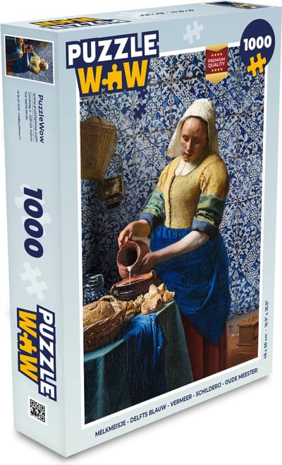 Puzzel Melkmeisje - Delfts Blauw - Vermeer - Schilderij - Oude meesters - Legpuzzel - Puzzel 1000 stukjes volwassenen