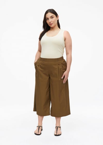 Lichte popeline broek met hoge taille en plooien dames s.Oliver