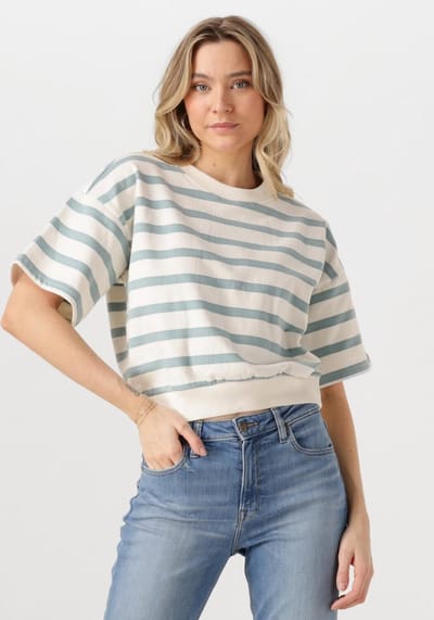 Minus Estella Short Sleeve Sweat Tops & T-shirts Dames - Shirt - Lichtblauw - Maat XL