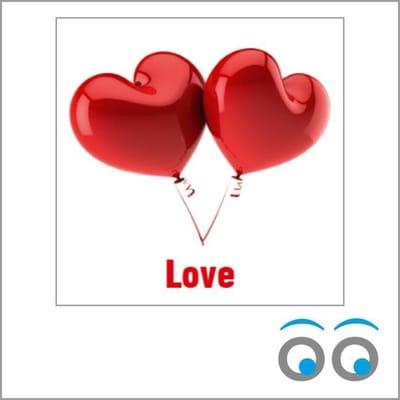 Bloemkaartjes Love - Cadeaukaartjes - 20 Stuks - Love Kaartjes - 7x7 cm - Met Boorgaatje