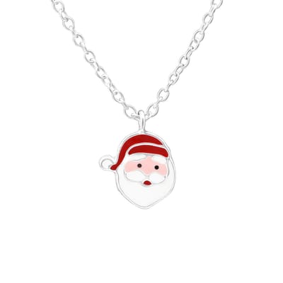 Princess Ketting Santa - 925 Zilver E-Coating - Kerstman - 8x8mm - 39cm
