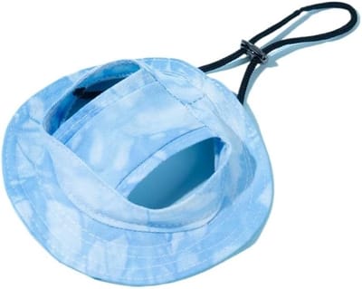 Daity Een zonnehoedje voor huisdieren met gaatjes in de oren, een zonbeschermend hoedje voor huisdieren, een strandhoedje voor katten, maat S, geschikt voor katten en honden (blauw).