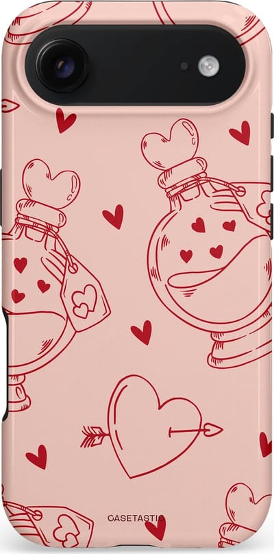 Casetastic hoesje geschikt voor Apple iPhone Air - MagSafe - Dubbellaagse bescherming - Zoete Liefdesflirt - Roze Rood - Pafrum - Love You - Valentijn - Fashion Case - Perzik Zand Koraal