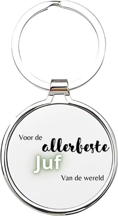 Akyol - voor de allerbeste juf van de wereld Sleutelhanger - Juf - juffen - jufvrouw - leraar - basisschool juf - lerares - docente - onderwijzeres - basisschool - meester - docent - middelbareschool lerares - de liefste juf - 4 x 7,5 CM