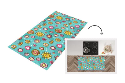 Keukenloper - Loper keuken - Bloemen - Vlinders - Patronen - 120x60 cm - Keukenloper vinyl