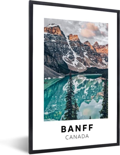 Fotolijst incl. Poster - Canada - Berg - Water - 40x60 cm - Posterlijst