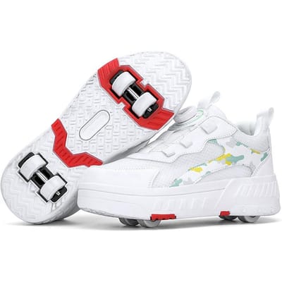 Oplaadbare LED Licht Schoenen Mannen en Vrouwen Kinderen Volwassenen Skates Schaatsen Lopen Lichtgewicht Runaway Schoenen 28 white