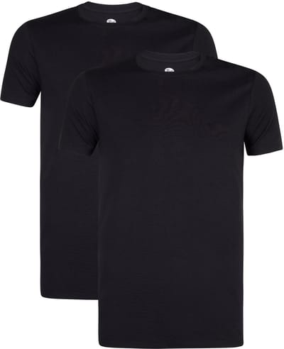Petrol Industries T-Shirts Heren 2-Pack - Ronde Hals - Korte Mouwen - Katoen-Elastaan Mix - Effen Kleuren - Multipack van 2 stuks - Blauw - Maat XXXL