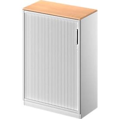Schäfer Shop Genius Roldeurkast TETRIS SOLID, 3 ordnerhoogten, B 800 mm, incl. 19 mm afdekplaat, beuken/blank aluminium