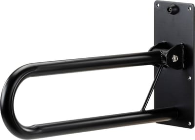 Toiletbeugel Mat Zwart opklapbaar 56 cm, wandbeugel, toiletsteun