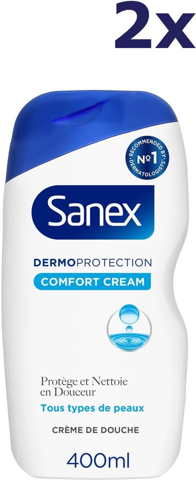 2x Sanex douchegel Dermo protection comfort clean 400ML