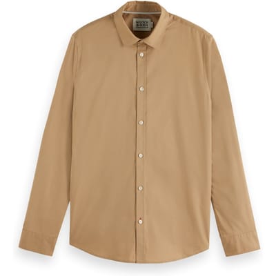 Scotch & Soda Seasonal Core Solid Slim Fit Poplin Shirt Tannin Taglia: S | Camicie Business Outlet | Uomo