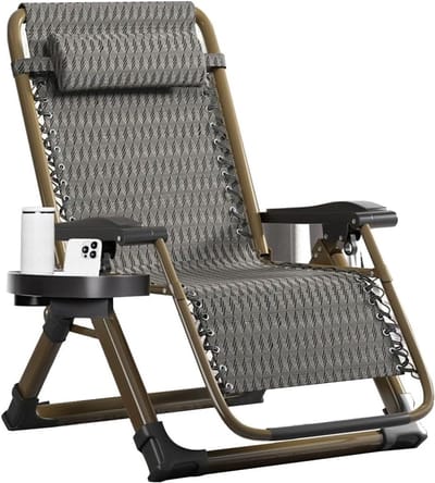 Comfortabele Stoel - Lounge Stoel - Ontspanning Buiten - Inklapbaar Met Accessoires - 200kg Draagkracht