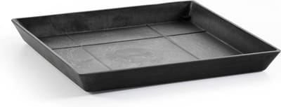 Ecopots Saucer Square - Dark Grey - 28 x H3 cm - Vierkante donkergrijze onderschotel met waterreservoir