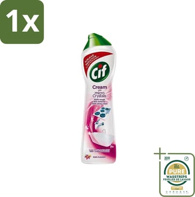 1 x Cif - Badkamer & Keuken - Schuurmiddel - Cream Pink Flower - 500ml- Schuurmiddel Badkamer - Schuurmiddel Keuken - Schuurmiddel - Reinigen - Reinigingsmiddel