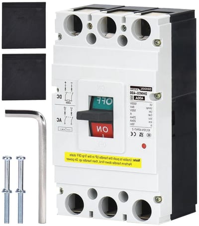 DC Schakelaar - Stroomonderbreker Zonnepaneel - Zonnestelsel Beveiligen - Thermische Magnetische Trip - 38MM x 150MM x 86MM - Grijs