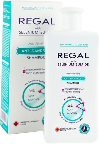 Regal Anti Roos Selenium Sulfide Shampoo – Normaal & Vet Haar – met Menthol & Klei – 200ml
