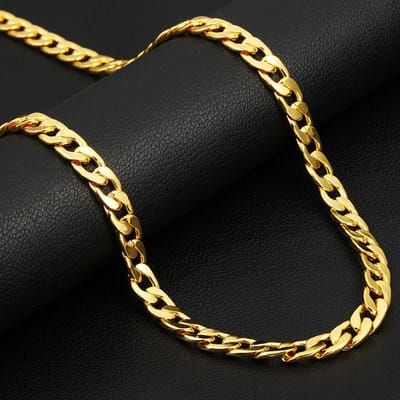 Nieuwe Europese en Amerikaanse vergulde ketting Cubaanse schakel gun metal zwarte ketting herensieraden 66cm black