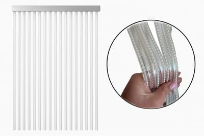 Deurgordijn PVC Tris Wit 90x220cm - 32 Stuks, Lichtdoorlatend,Fris en Praktisch voor Deuren & Ramen