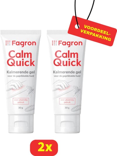 Fagron CalmQuick - Kalmerende Gel - Voor de Geprikkelde Huid - Insecten- en Kwallenbeten - 2 stuks - Voordeelverpakking