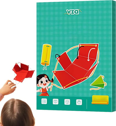 Geometrie Boek - Leerboek Kinderen - Ruimtelijk Leren - Interactieve Pull-Cord - 29 x 22 cm - Groen