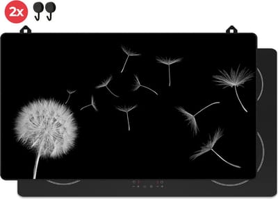 KitchyMist Inductie Beschermer 90x52 cm - Paardenbloem Pluisjes - Kookplaat Beschermer - Afdekplaat voor Kookplaat - Inductie Mat - Spatscherm Achterwand Keuken