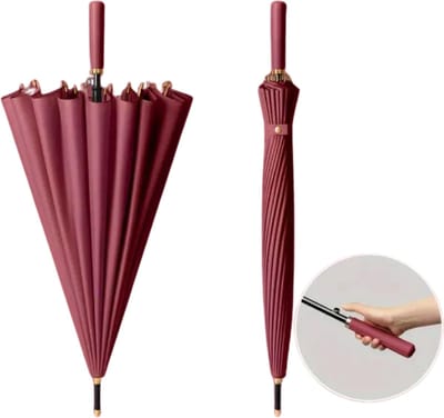 Nivard Moderne Stormparaplu - Opvouwbaar - Windproof Paraplu - Stormproef - Automatisch Uitklapbaar - Umbrella - Sterk - Rood