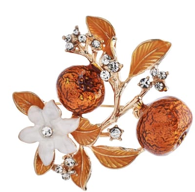 N3 Collecties Emaille Oranje Mooie Vruchten Bloem Broches Voor Vrouwen
