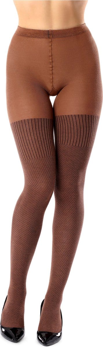 Bellivalini Dames Panty - 100 DEN - Medium gloss - Katoen - BLV-GI-1116 - Bruin - S