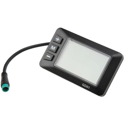 36V 48V LCD GD01-display, elektrische displaymeter 5-pins met waterdichte stekker Geschikt voor 0,9 inch / 22,2 mm e-bikestuur