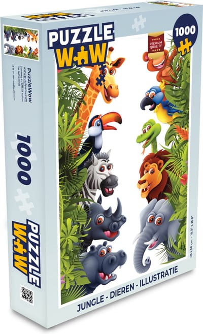 Puzzel Jungle - Dieren - Jongens - Meisjes - Giraf - Olifant - Kids - Legpuzzel - Puzzel 1000 stukjes volwassenen