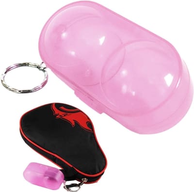 Pingpongbal Houder - Tafeltennis Ballen - Sport Opslag - Transparant Design - Ruimte 2 Ballen - Roze