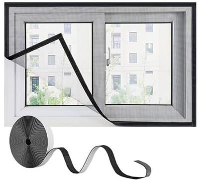 Muggenhor voor Raam 100x125cm - Vouwbaar Insectengaas met Klittenband - Geen Boren Nodig