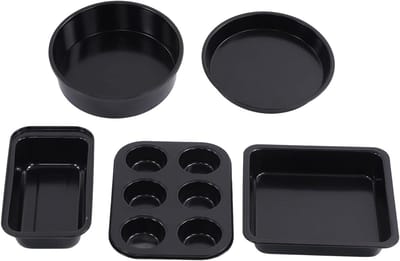 Bakvormenset Koolstofstaal - Bakplaten Set - Thuis Keuken Bakken - Hoge Temperatuur Bestendig - Diverse Maten - Zwart
