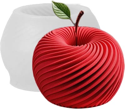 Appelmousse cakevorm - 3D appelvormige cakevorm - Geschikt voor het bakken van mousse cakevormen - Antiaanbak siliconen cakevormen - Geschikt voor cheesecake, chocoladetaart, regenboogtaart, aardbeientaart - Wit - 3,14 inch