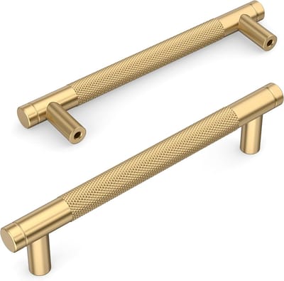 Famanu 10 stuks meubelgrepen voor keuken, champagnegoud, 128 mm, meubelgrepen met schroeven, voor kantoren, laden, kasten, kast UK0040