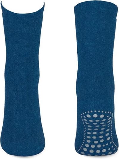 Basset Antislip sokken met ABS noppen 1 paar - Katoenen Grip sokken - Tegen uitglijden - 46 - Blauw