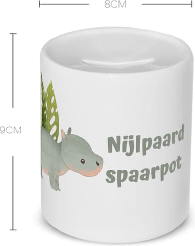 Akyol - nijlpaard Spaarpot - Nijlpaard - dieren liefhebbers - leuke cadeau voor iemand die van houdt van nijlpaarden - verjaardagscadeau - kado - gift - 350 ML inhoud