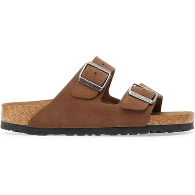 Zachte leren suède sandalen met flexibele zool Birkenstock Arizona