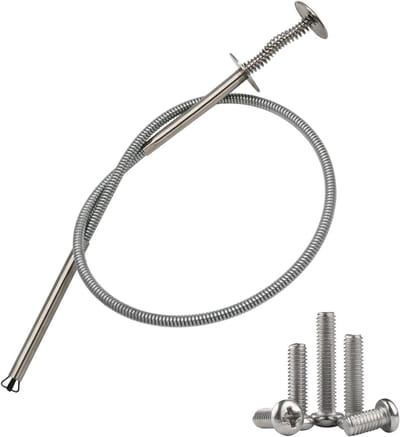 Flexibele pick-up tool - Grijper met klauwen - Onderdelen terughalen - Vierklauw mechanisme - 60 cm lengte - Zilverkleurig