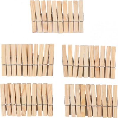 Lifetime Houten Wasknijpers - 100 Stuks - Sterk en Duurzaam voor Dagelijks Gebruik - Geschikt voor Alle Soorten Wasgoed - Milieuvriendelijk - 7,2x0,9x1,4 cm - Bruin