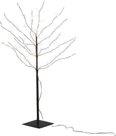 J-Line decoratie boom Kaal - metaal - zwart - LED lichtjes