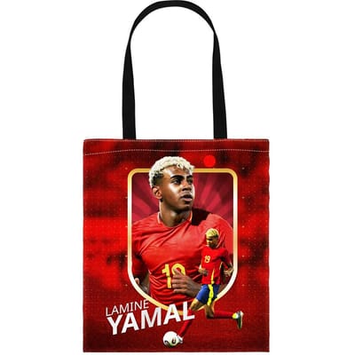 Voetbal Sterrenpatroon Tote Bag, L-Lamin Yamal Boodschappentassen Opbergtas School Schoudertas, Boekentas School Schoudertas