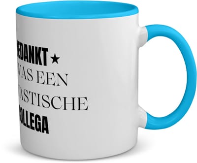 Akyol - bedankt je was een fantastische collega koffiemok - theemok - blauw - Werknemer - collega - bedankje - cadeautje voor collega - kado - afscheids cadeau - 350 ML inhoud