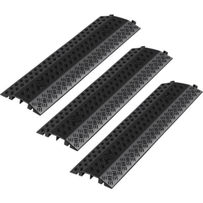 VEVOR 975 Mm Kabelbeschermer, 7938 Kg/As Draagvermogen, Robuuste Pp Kabelbeschermer, Struikelbeveiliging, Vloerbedekking, voor Ruimtes met Hoge Drempels, Thuis, Kantoor, Magazijn, 3-Pack