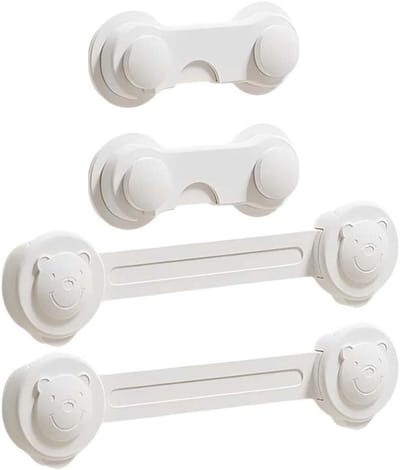 Kinderbeveiliging kast - Baby sloten - Huis beveiligen - 2 verschillende stijlen - 4 stuks - Wit