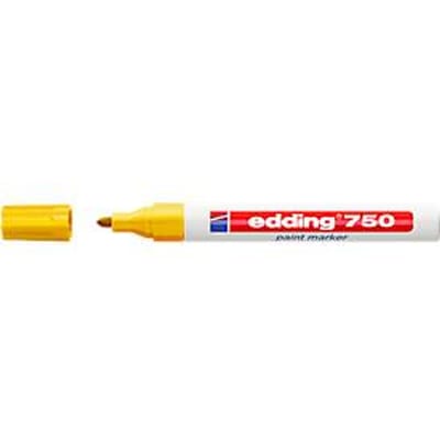 edding 750 lakmarker geel - ronde punt - 2-4 mm - doos 10 stuks