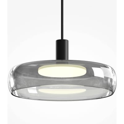 Maytoni LED hanglamp FLOAT, grijs/zwart, Ø 20 cm, glas/metaal